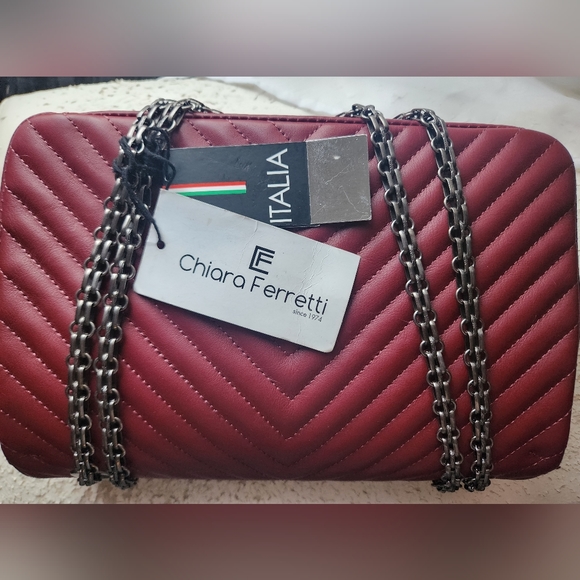 CHIARA FERRETTI  Ruby Red Crossbody Purse Medium New With Tags - Picture 3 of 7